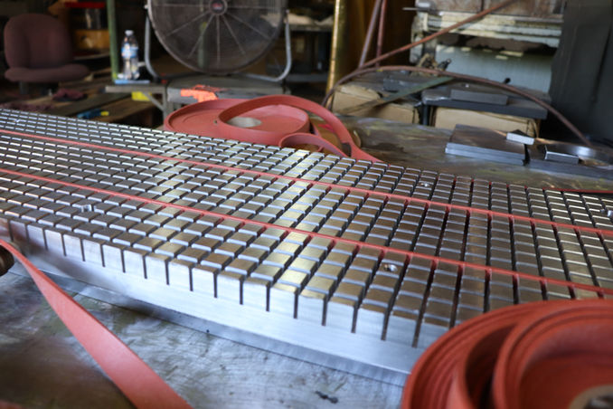 Channel seal in place on Magna-Lock USA MAV vacuum chuck.