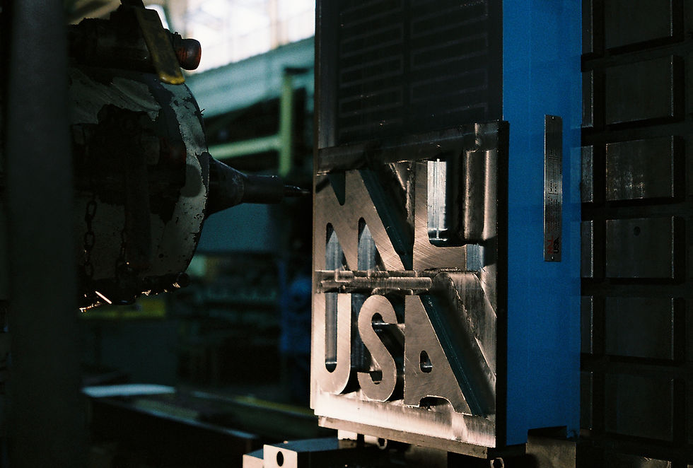 Milling a Magna-Lock USA logo on an electromagnetic chuck