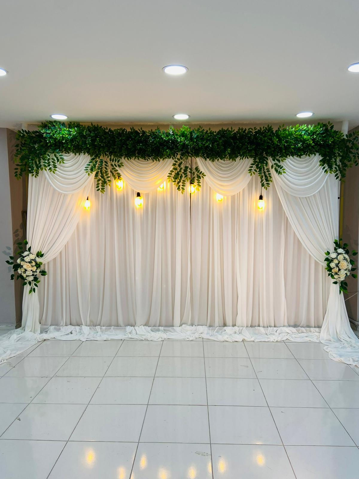 Drapper Model Perde ( Beyaz, Çiçek desenli)