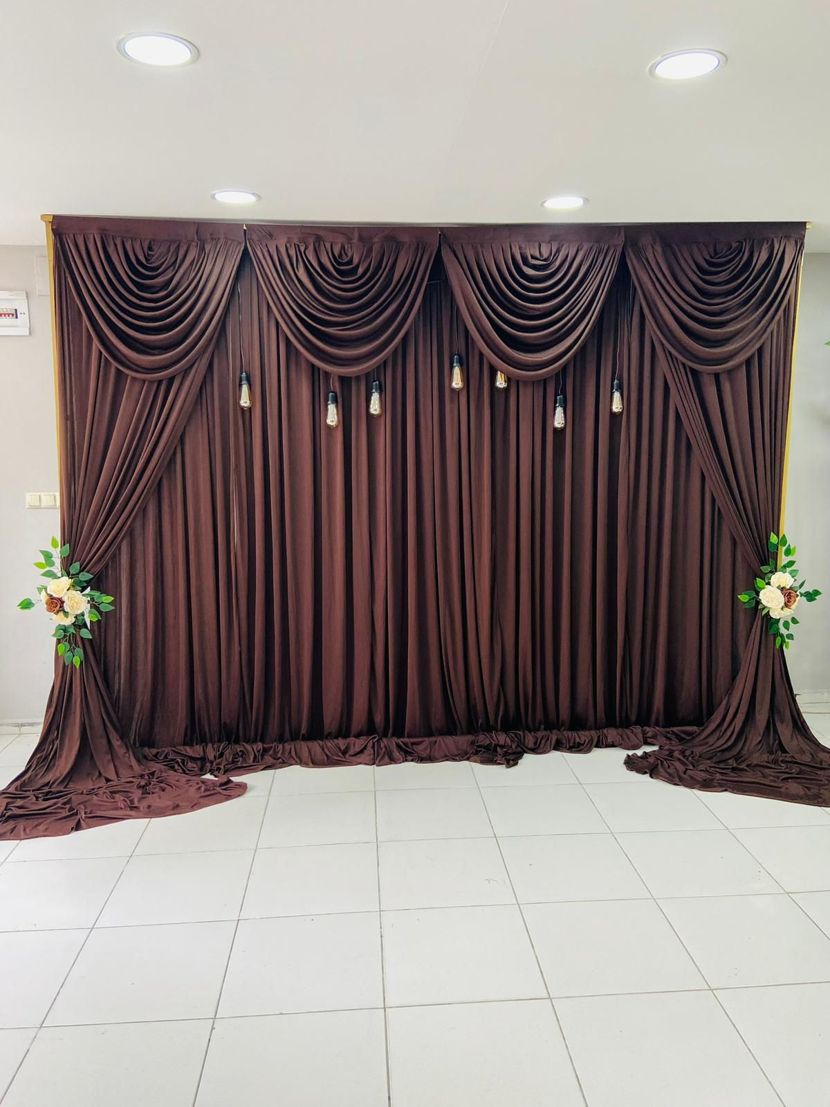 Drapper Model Perde (Koyu Kahverengi)