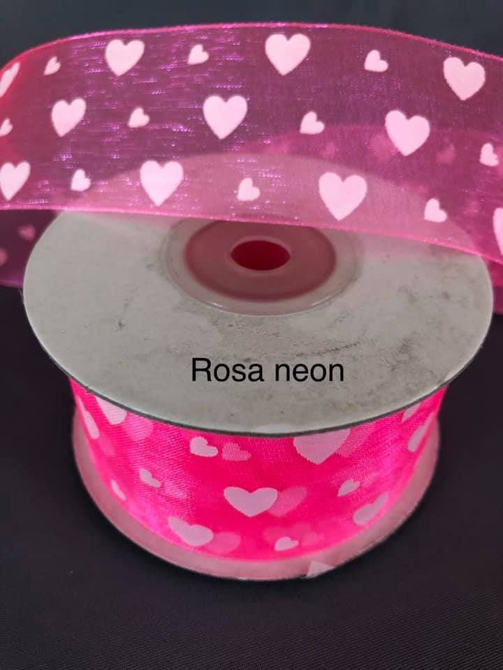Miniatura: Liston de organza con corazones