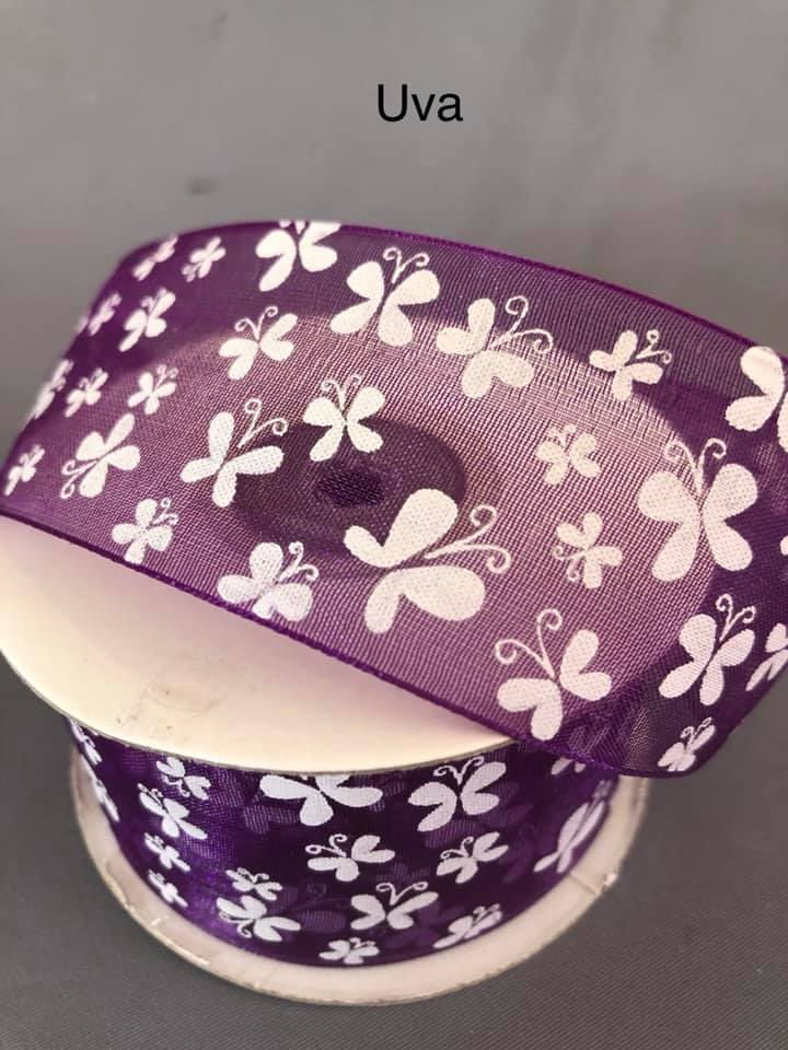 Miniatura: Liston organza con mariposas