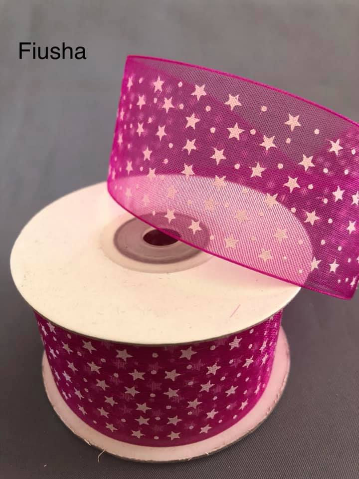 Miniatura: Liston Organza con estrellas