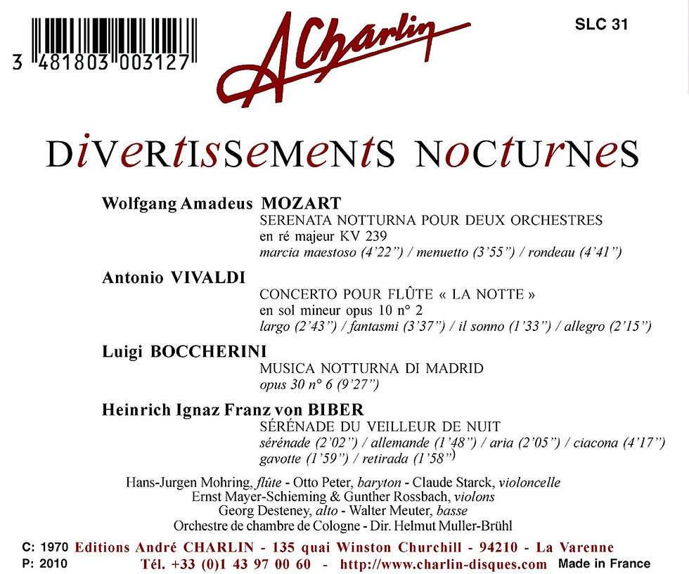 Miniatura: Mozart, Vivaldi, Boccherini - Entretenimiento nocturno [Digital] SLC31