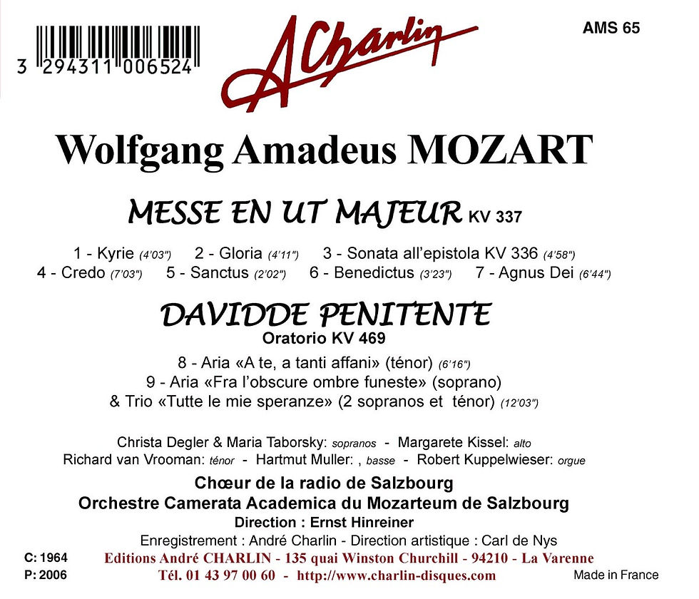 Thumbnail: Wolfgang Amadeus Mozart - Mass in C Major KV 337 [Digital] AMS65