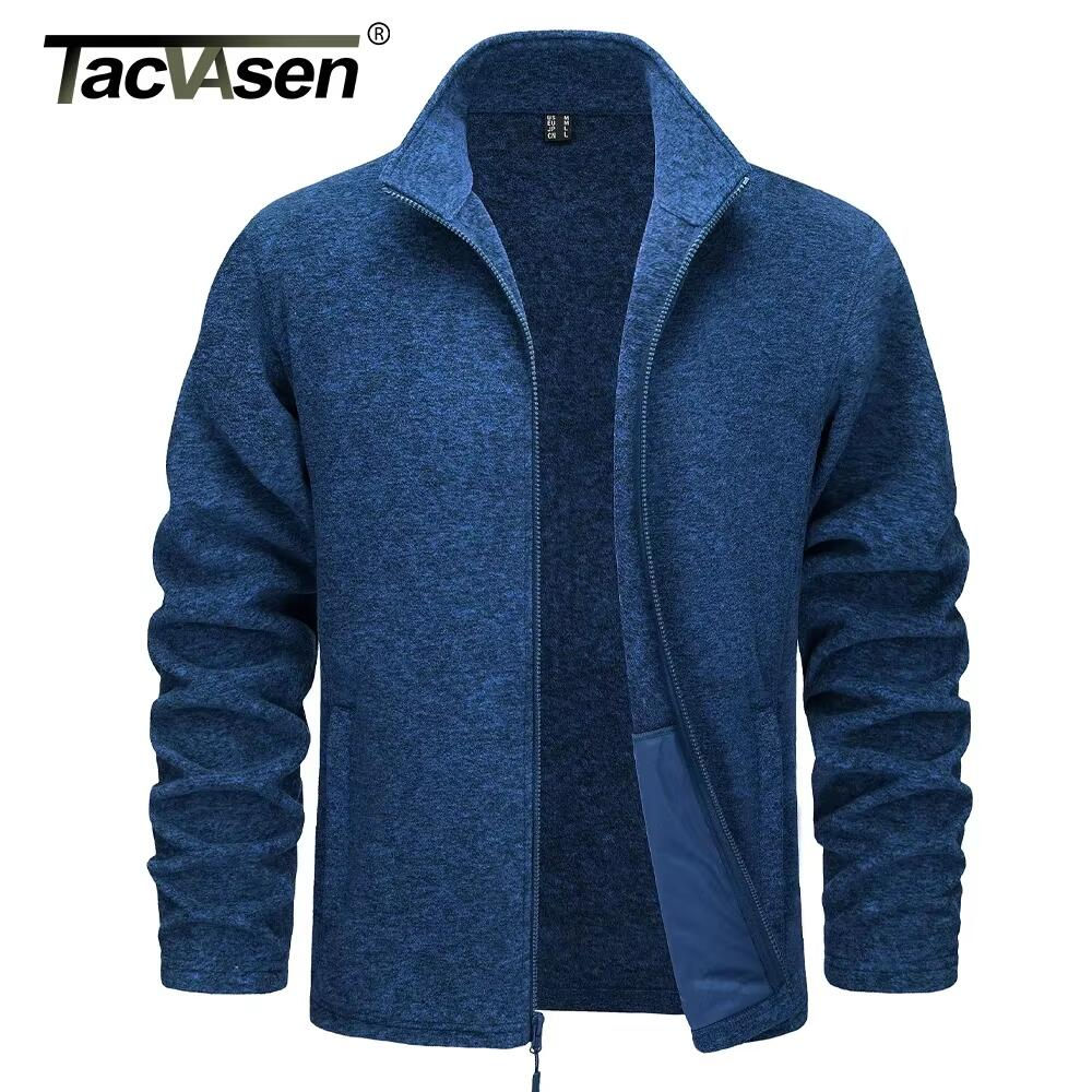 Jaqueta de lã leve com zíper frontal TACVASEN