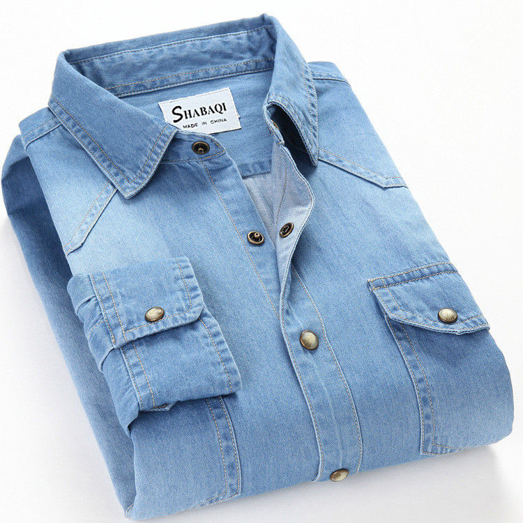 Thumbnail: Camisa Jeans Masculina Slim
