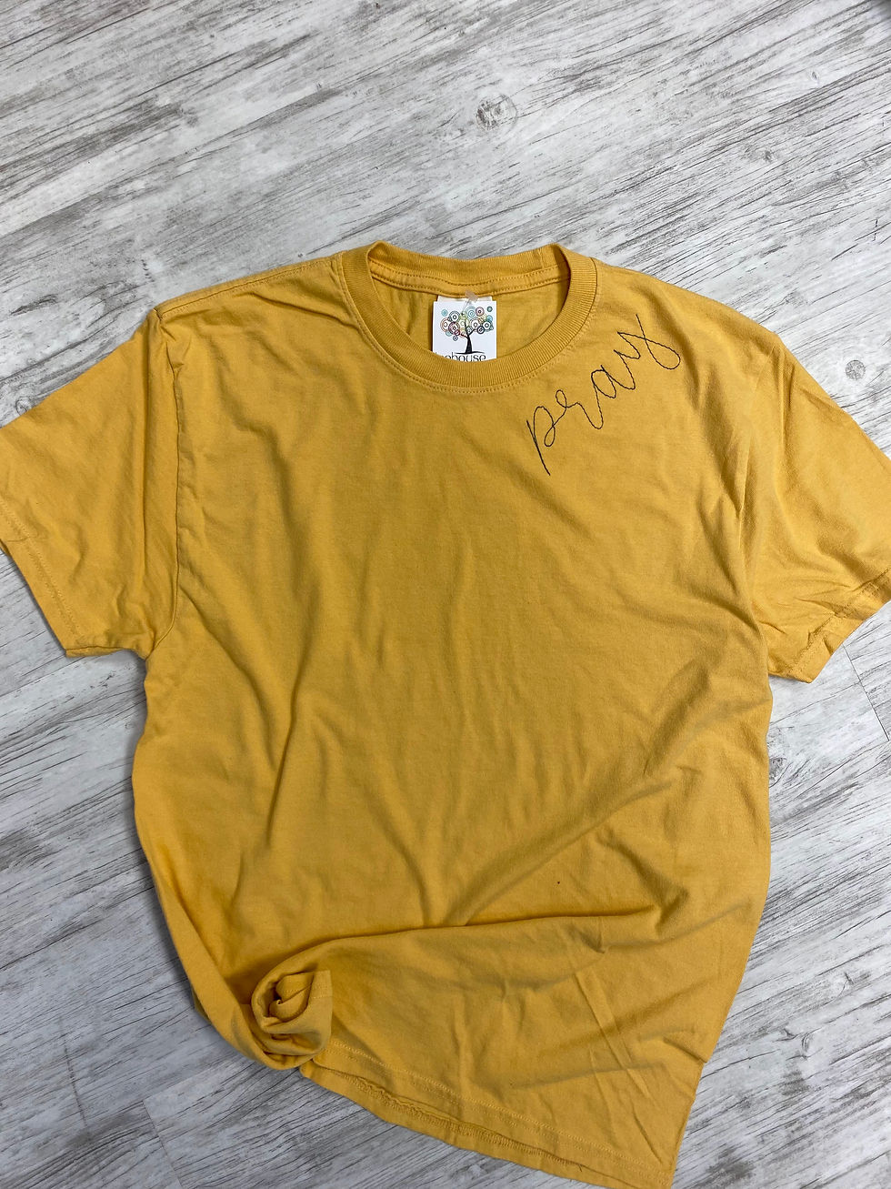 Thumbnail: Pray Embroidered Collar Tee