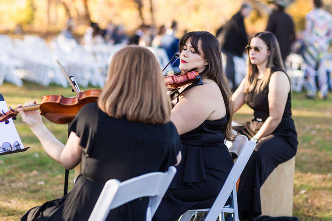 pop string quartet at Priam vineyard wedding