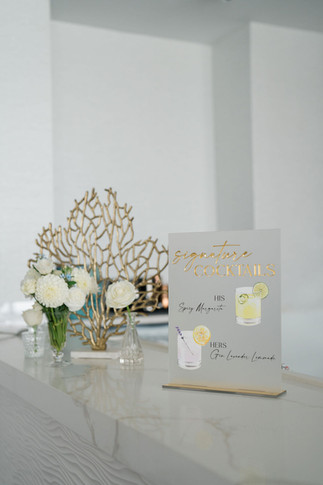 Tyde at Walnut Beach wedding bar sign