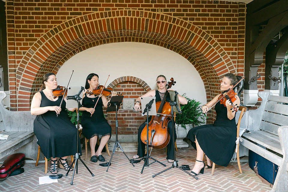 Classical wedding musicians performing at Waveny House wedding