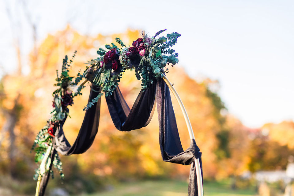 ceremony arch at Priam vineyard wedding