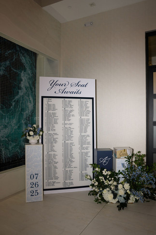 Tyde at Walnut Beach wedding guest seating chart