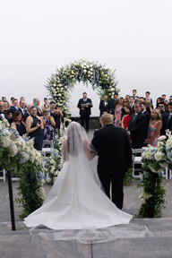 Bride and father walking down the aisle at Tyde at Walnut Beach wedding