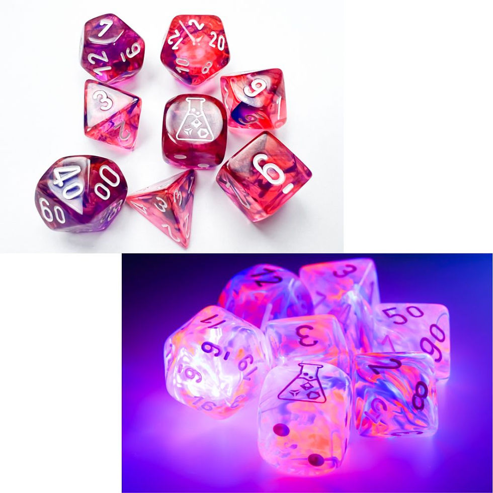 Nebula Black Light Special/White 7 Die Set with Bonus Die / CHX30057 - precision-tcg.com