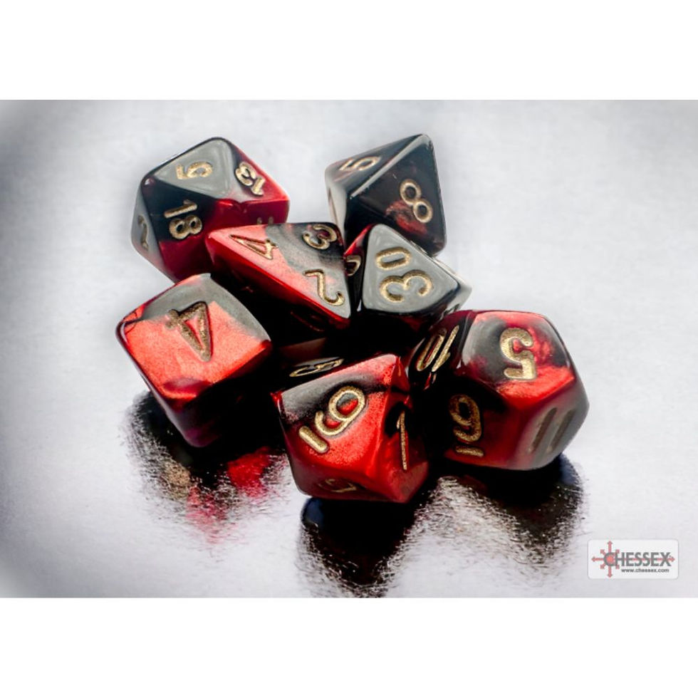 Chessex #20633 Gemini Mini 7 Die Set Black Red/Gold - precision-tcg.com