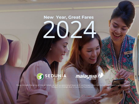 New Year, New Destinations: Grab Your 2024 Great Fares with Malaysia Airlines!