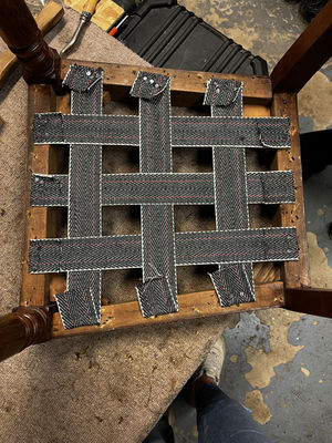 Traditionally Reupholstered Early 20th Century Pin Stuffed Chair