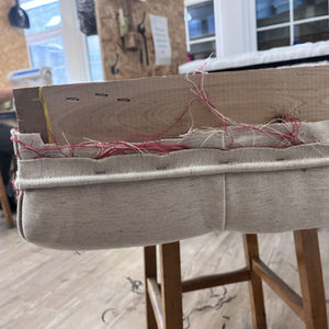 Deep Buttoned Footstool using Modern Techniques