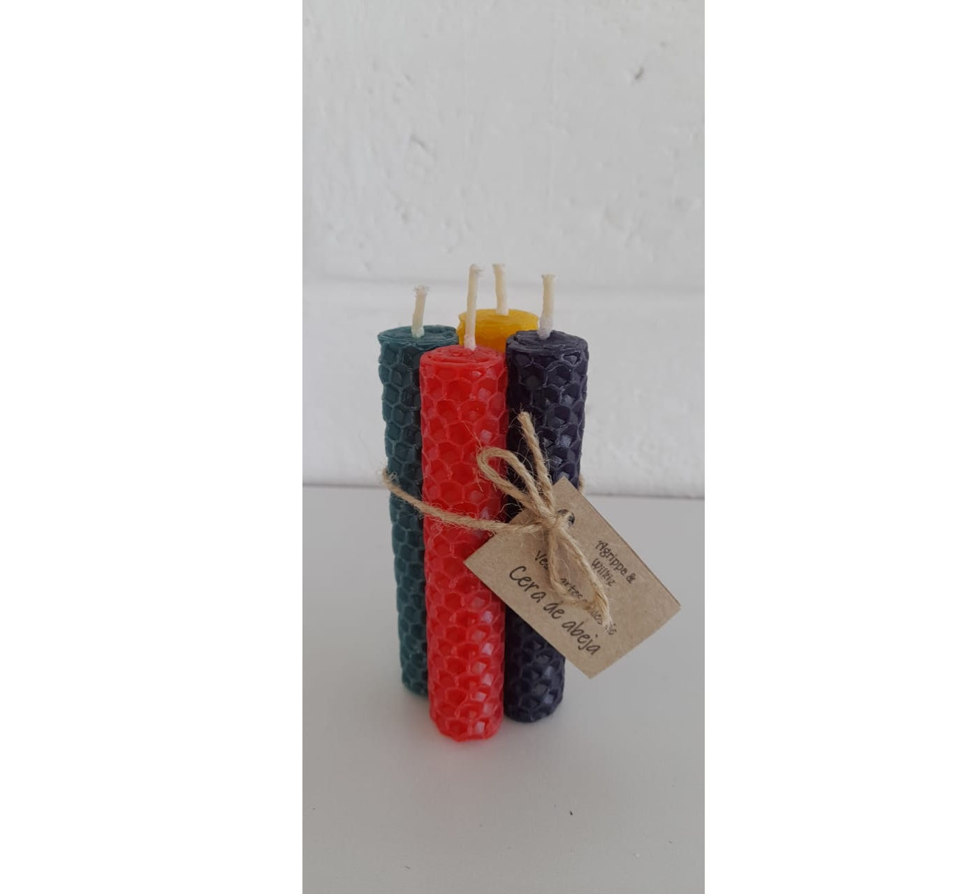 Velas cortas de cera blend de 4 colores