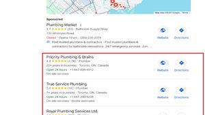 Example of Google's search results