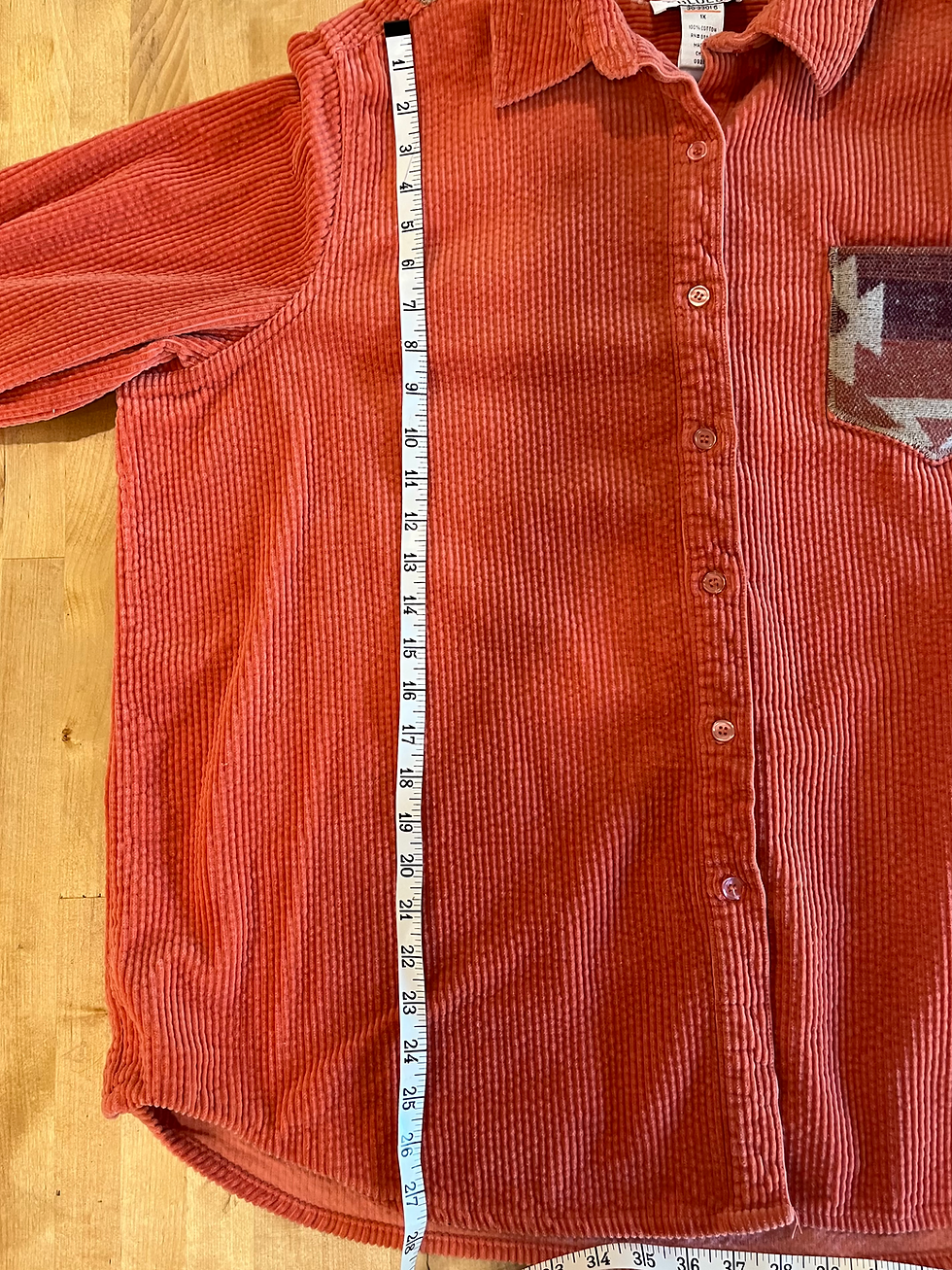 Thumbnail: Pendleton wool accented corduroy long sleeve button down shirt womens size 1x