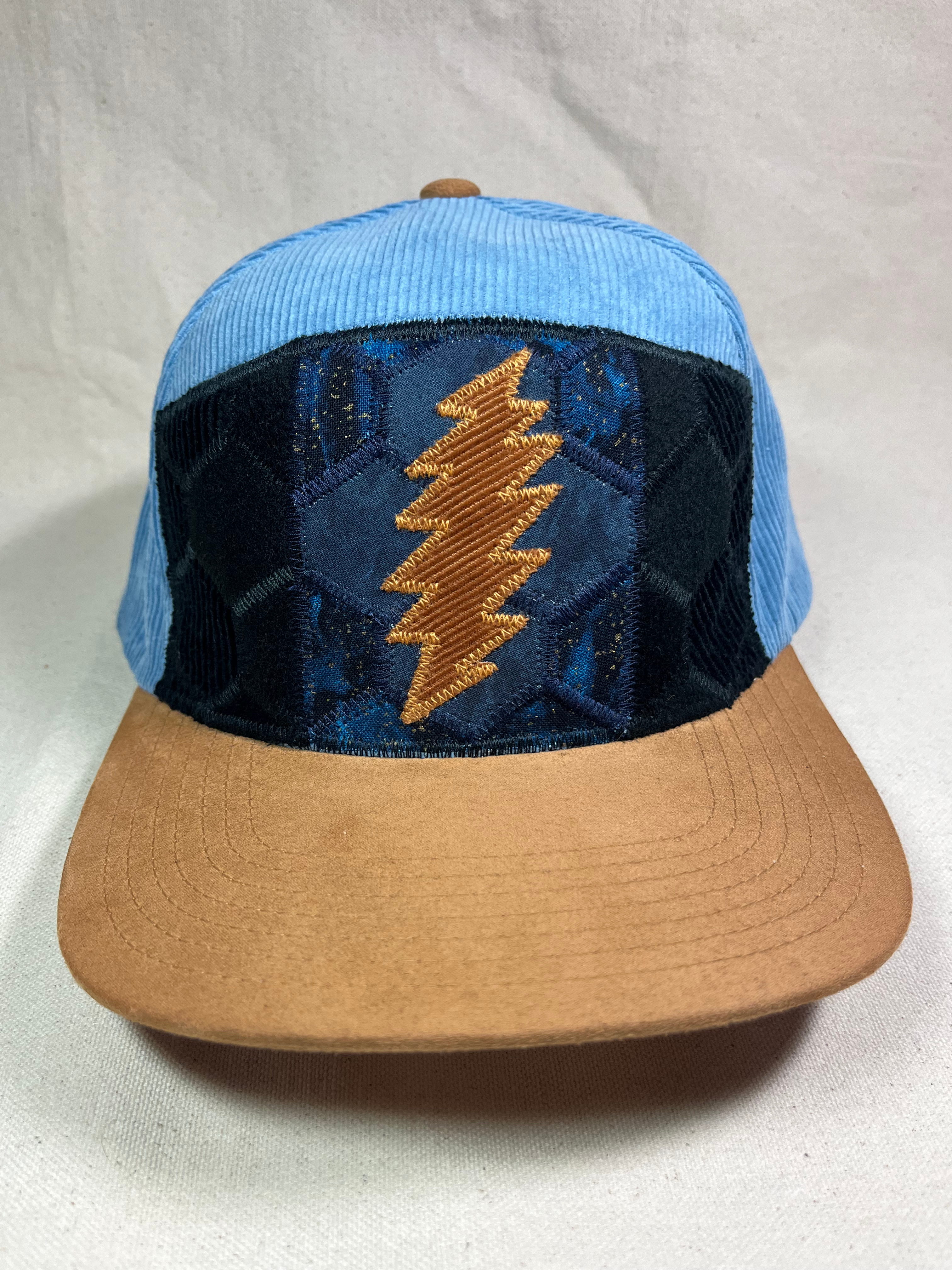 Transitive Nightfall of Diamonds - patchwork 13 point flat bill SnapBack hat