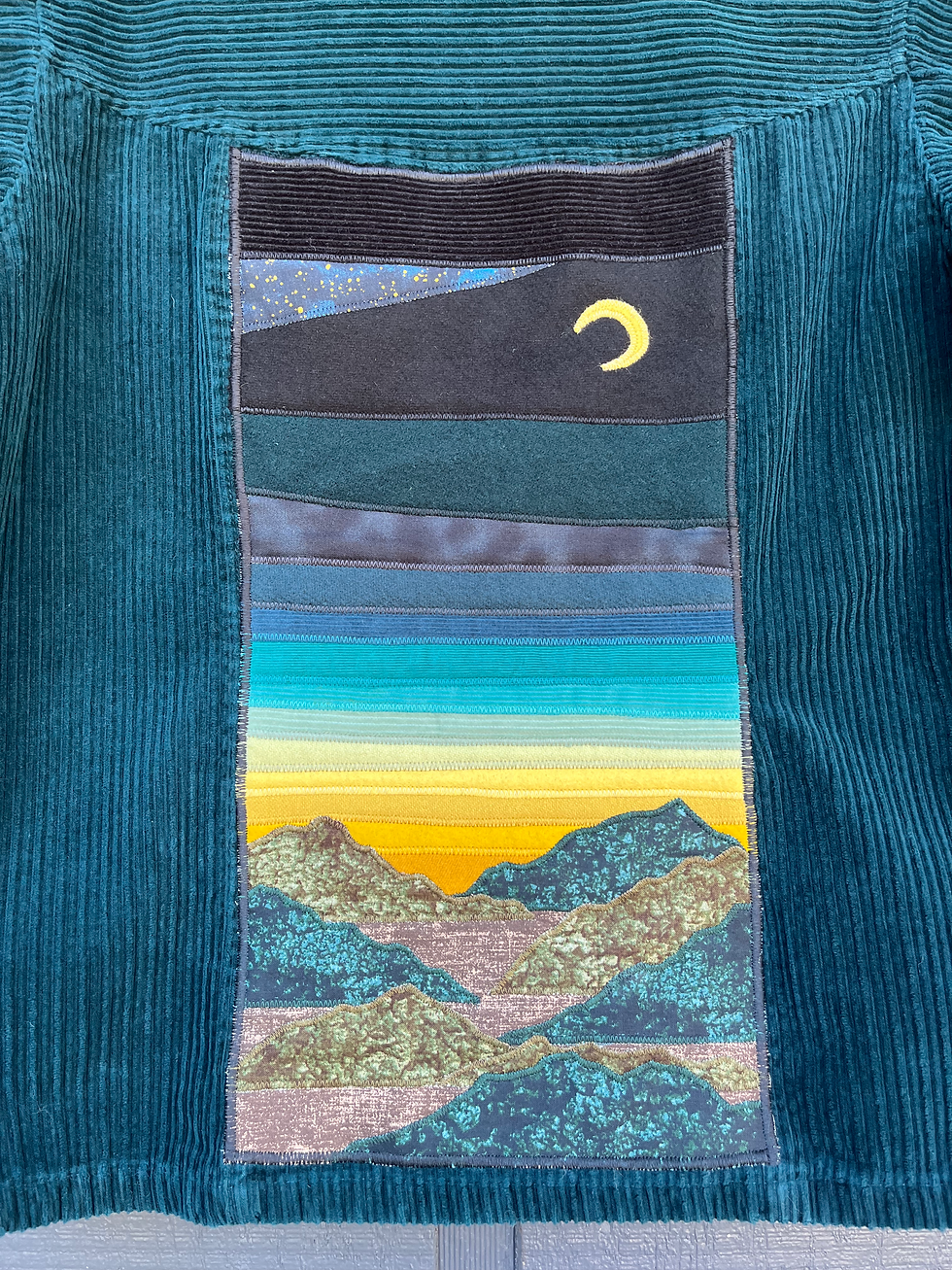 Thumbnail: Mountain Sunset corduroy jacket - see pics and description for sizing info