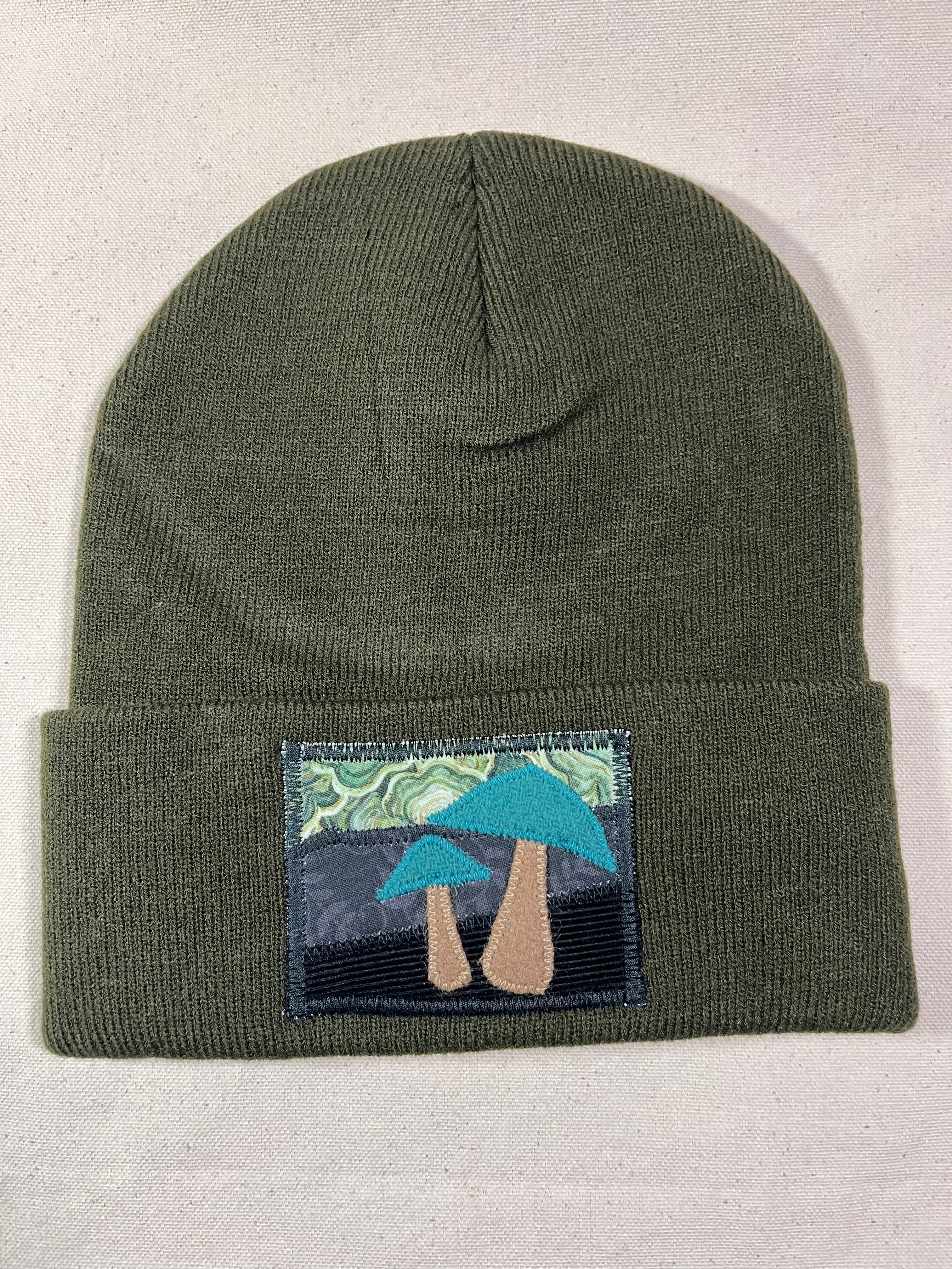 Mushroom magic patchwork beanie 