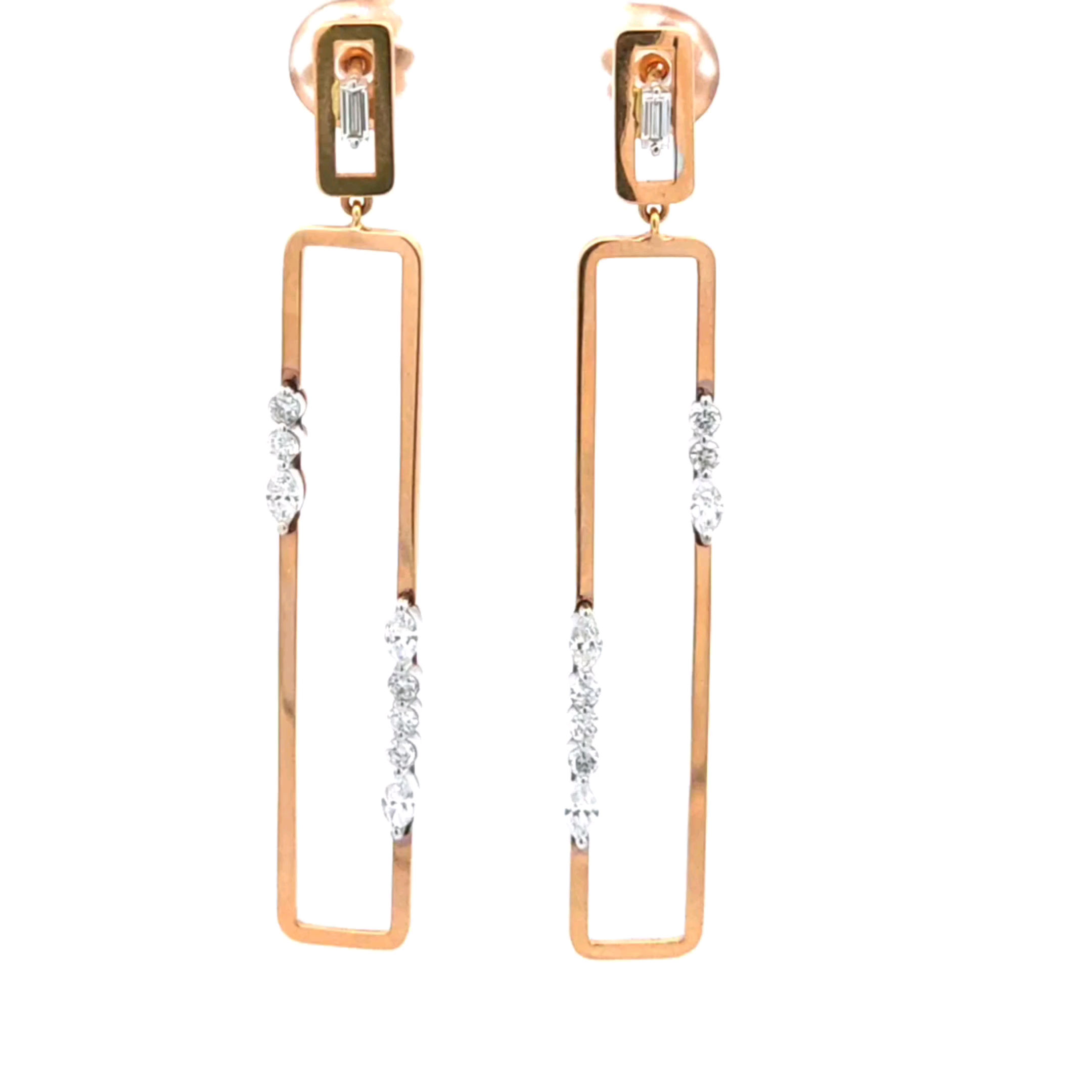 Dikdörtgen Markiz Elmas Küpe