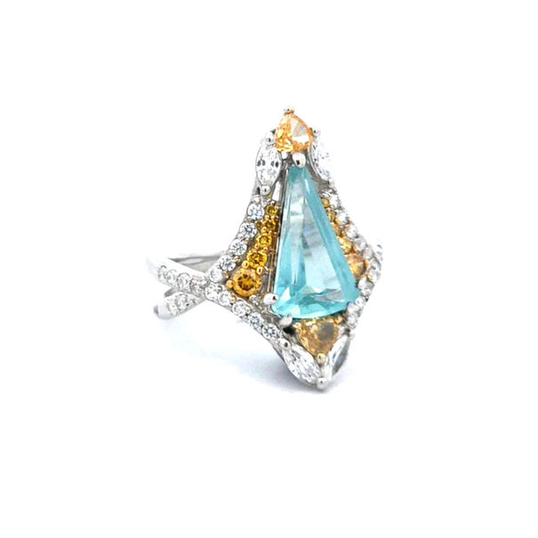 Apatite New Age Art Deco Ring