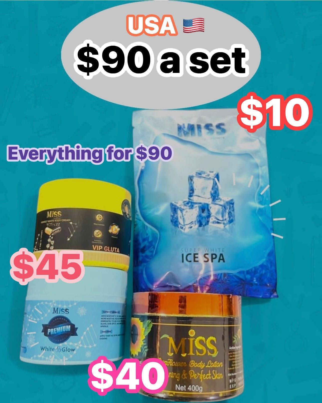 Miss 🌻 skincare Set of 4 items 