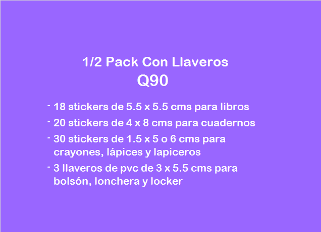 Info Pack 5- Medio Pack con llaveros