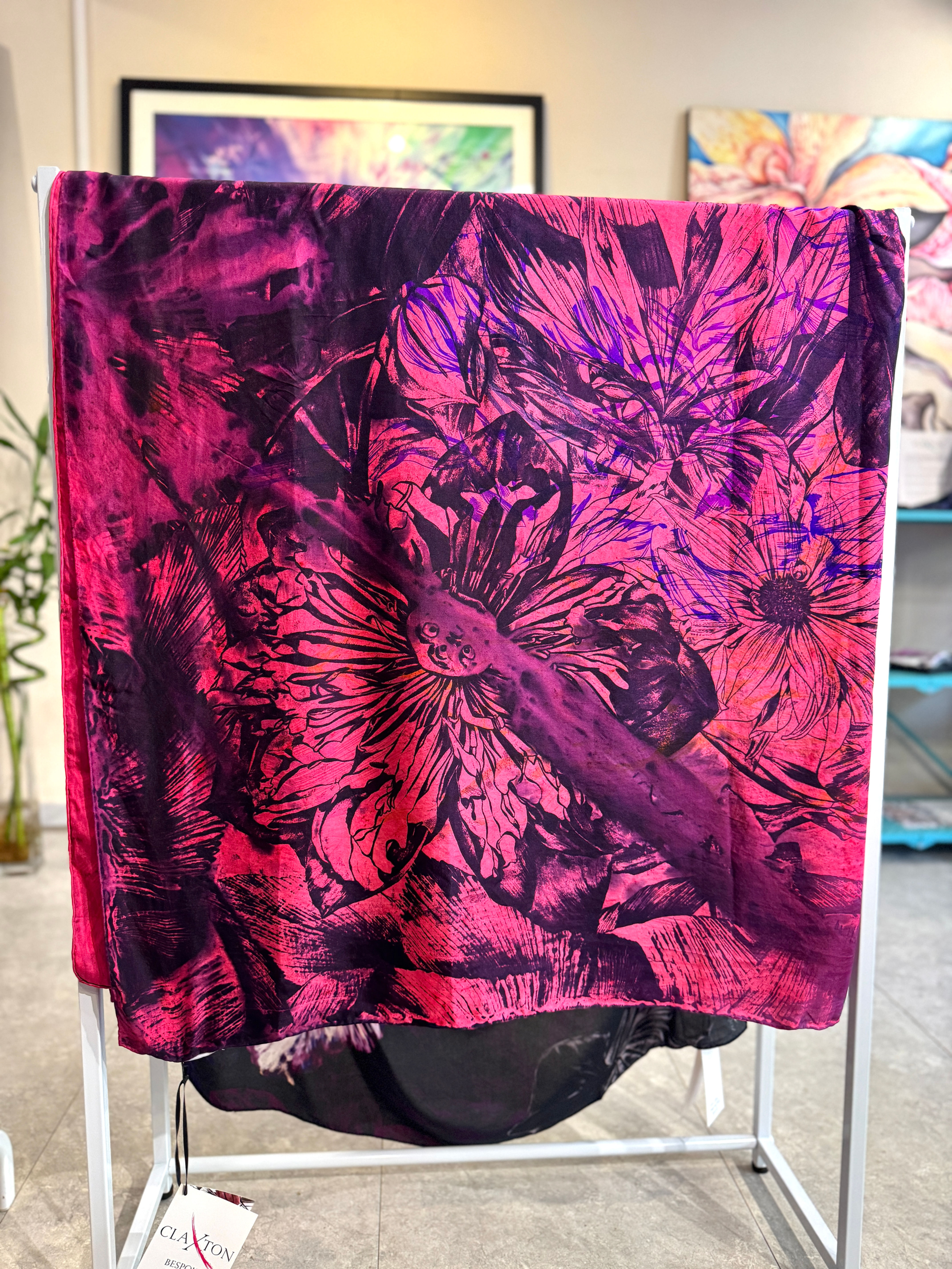 'Philipa' 100% Silk Twill Hand Printed Scarf