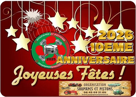 Soupapes et pistons vous souhaite une très bonne fin d'annee 2025