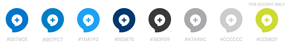 Color palette for conversationHEALTH, conveying trust, innovation, and calmness