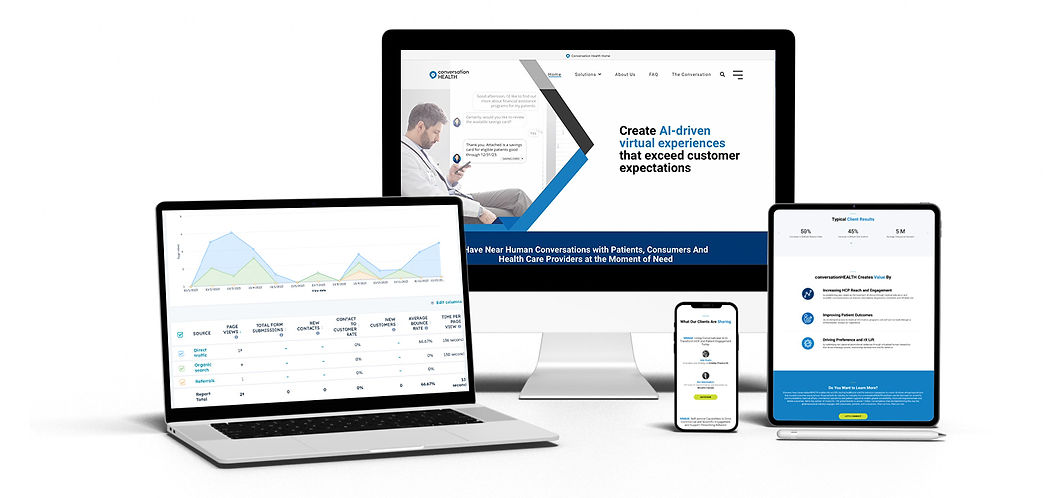 Layout of conversationHEALTH's user-centered website for improved accessibility
