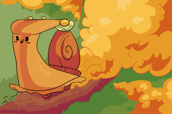 Snail Moped Illustration