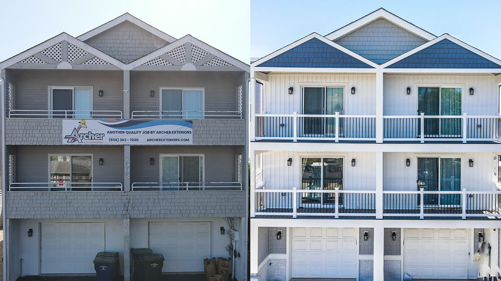 Brigantine house exterior before and after by Archer Exteriors.