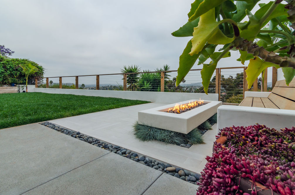 Custom firepit, outdoor  kitchen, outdoor shower and patio.