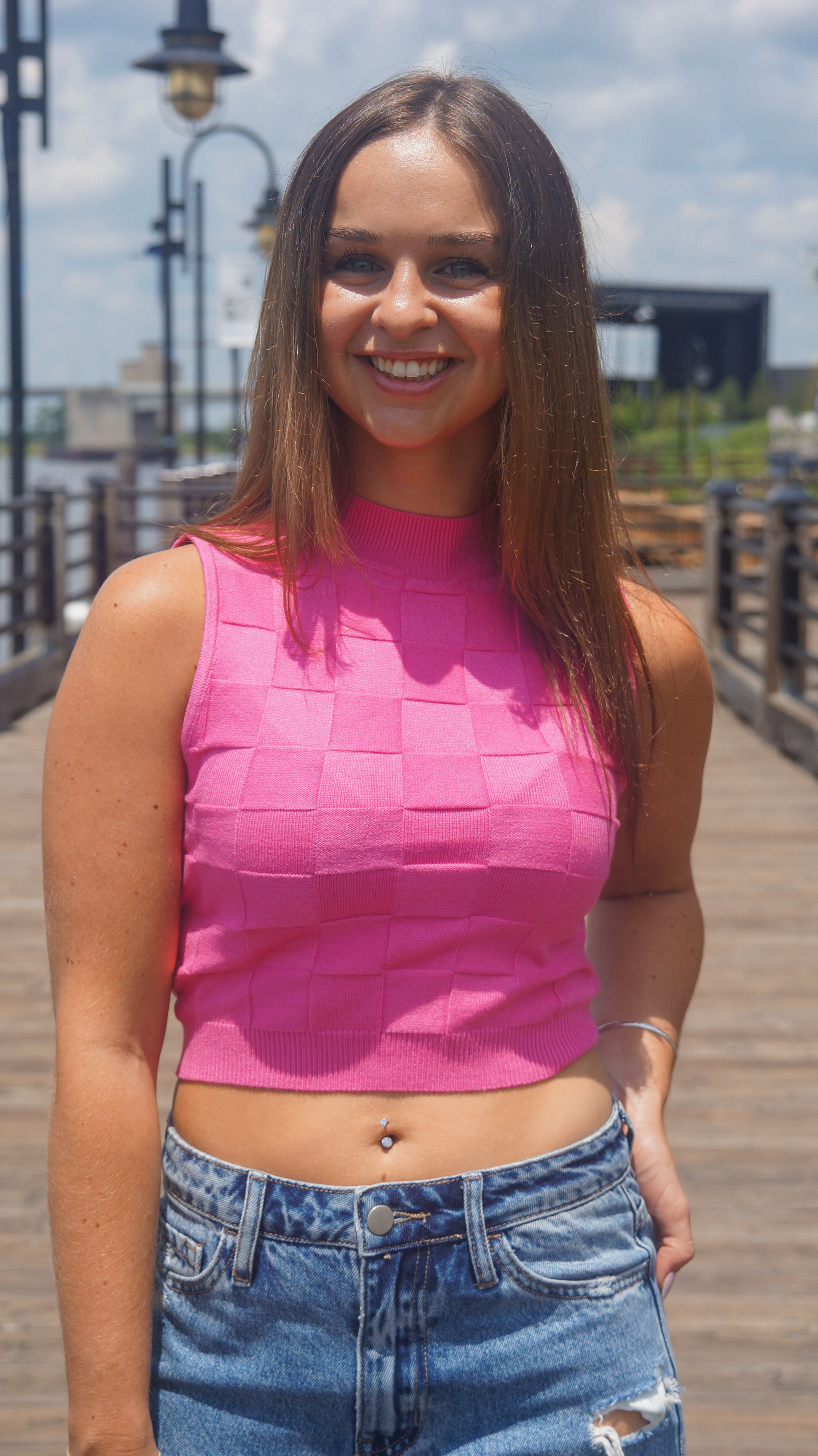 Cropped Textured Tank