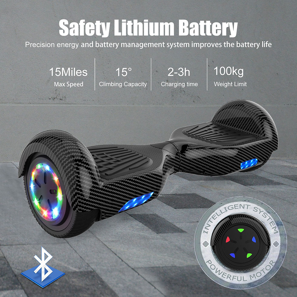Thumbnail: FOXSPORT Self-Balancing Hoverboard with Bluetooth and LED Lights (Carbon Black)