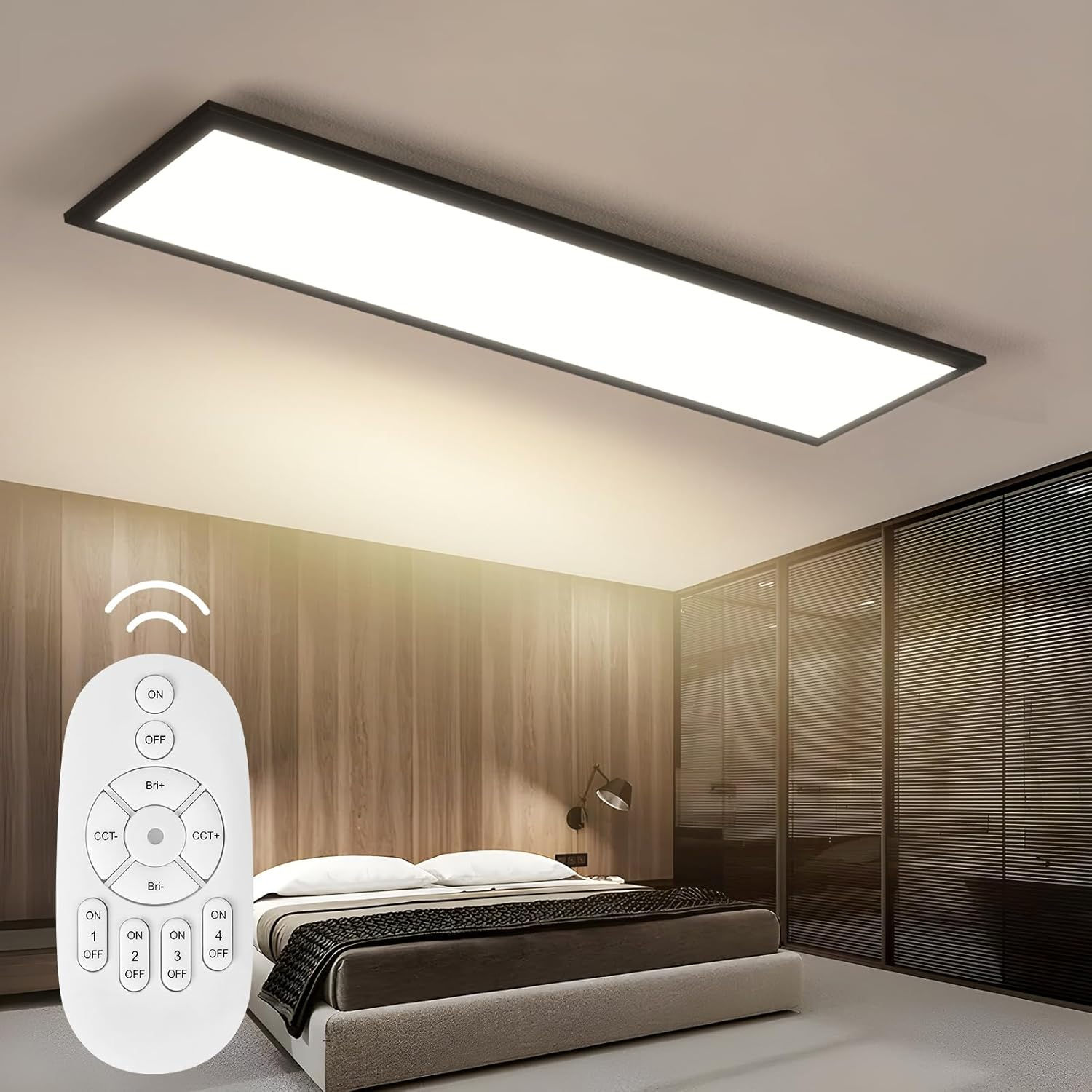 LED ceiling light-With remote control-Large rectangular ceiling light-White