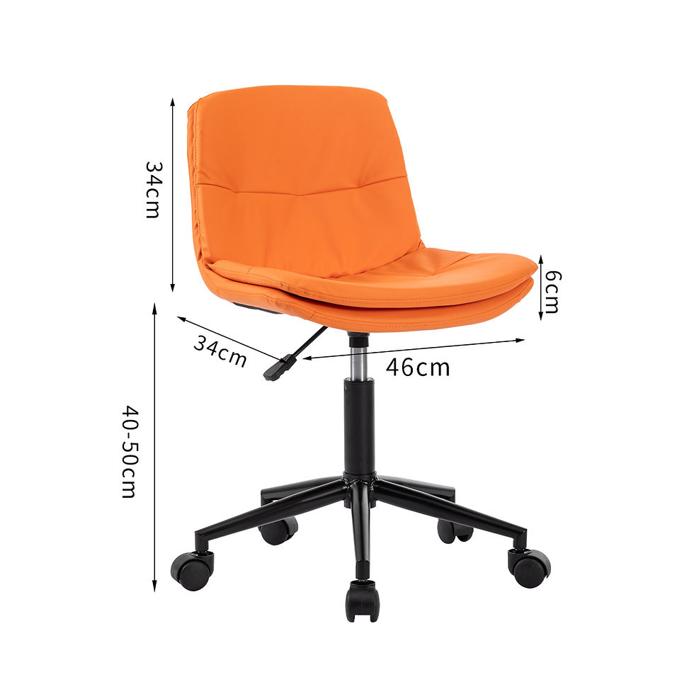 Thumbnail: Sevencomfort-certified height-adjustable swivel office chair-orange