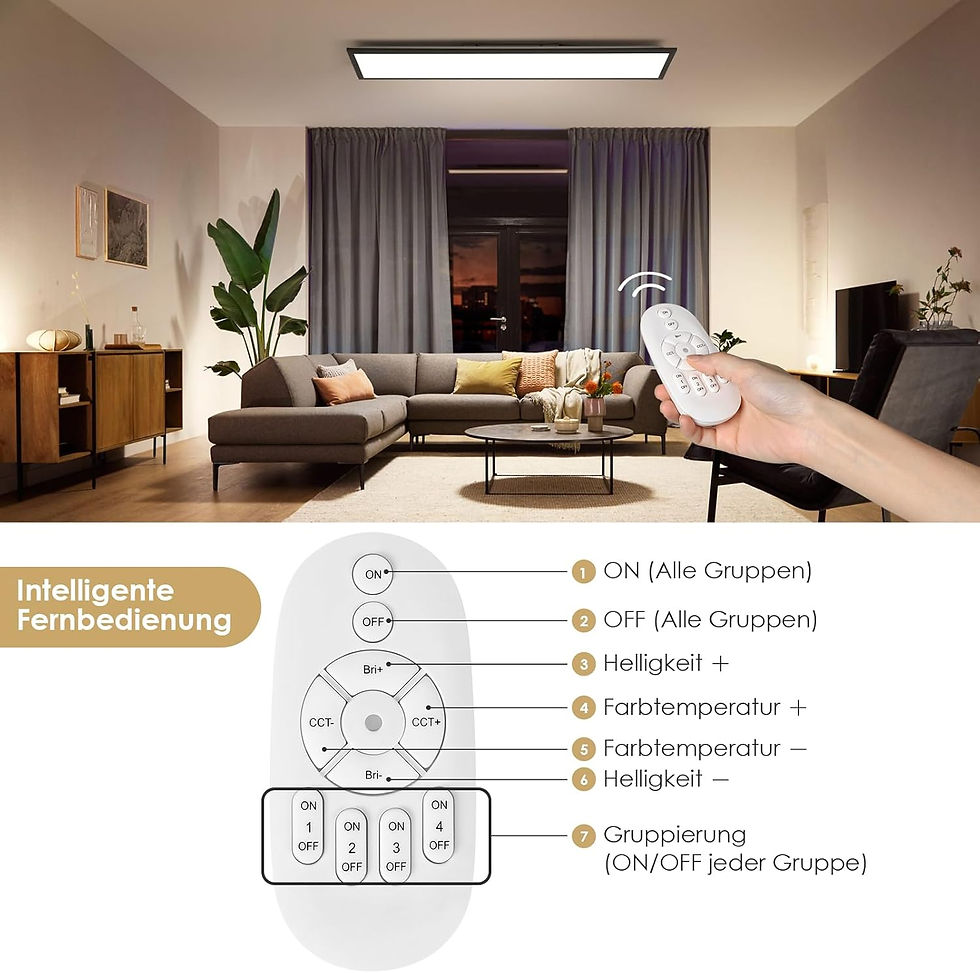 Miniature : LED ceiling light-With remote control-Large rectangular ceiling light-White