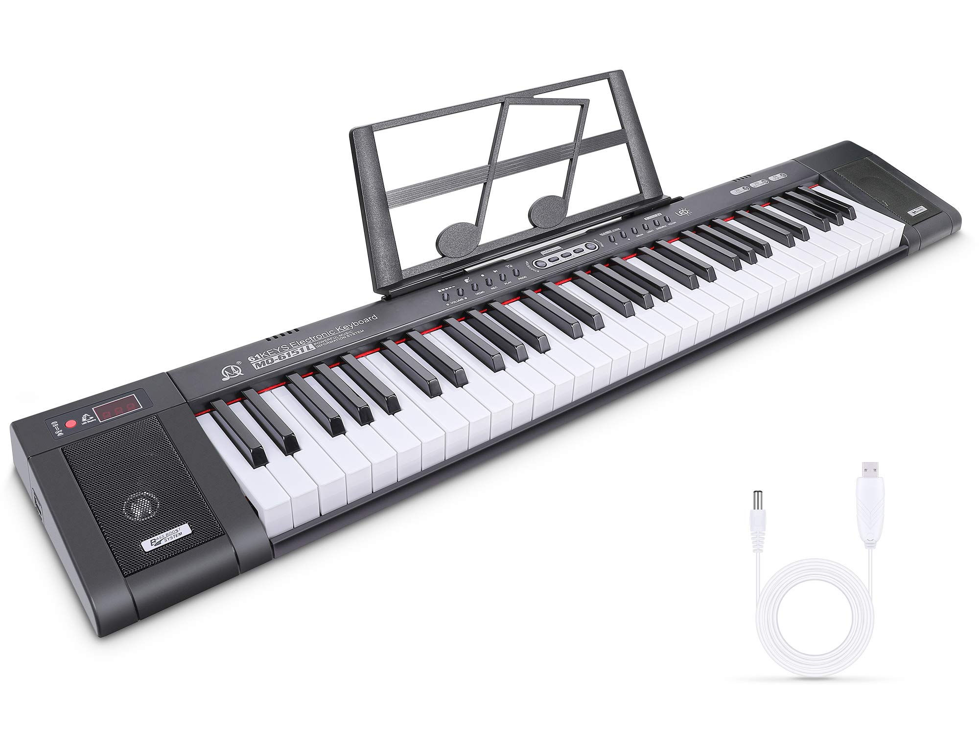 Kids Keyboard Piano, Portable 61 Keys Keyboard Electronic Digital Piano,Black
