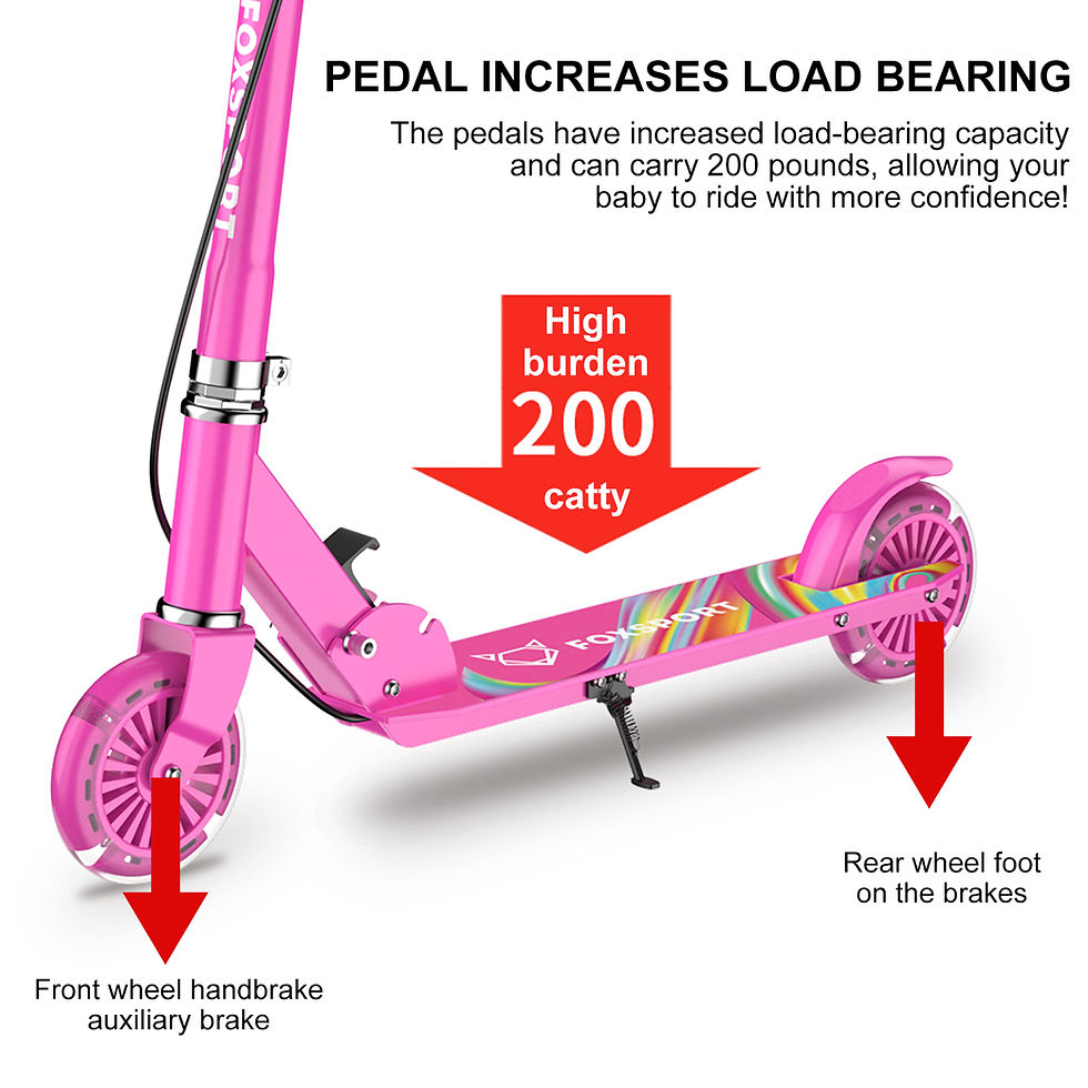 Miniaturbild: FOXSPORT Scooter-Children-Foldable and Height Adjustable-pink red
