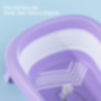 Thumbnail: Baby Bathtub Foldable Infant Bath Tubs with Cushion Support Pad,Purple
