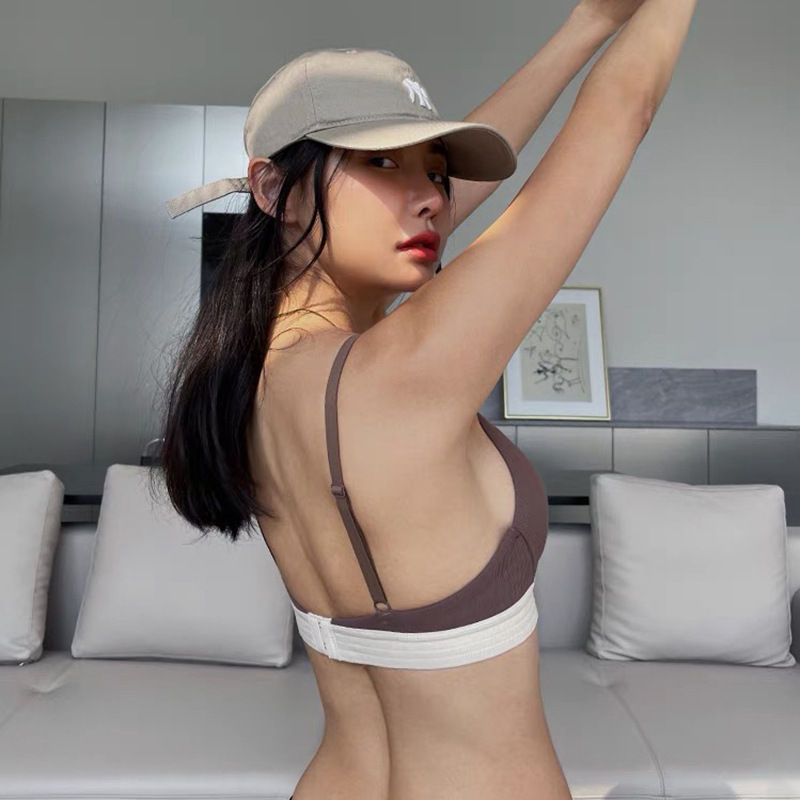 Miniatura: French Style Women's Thin Bra with Deep V Triangle Cups