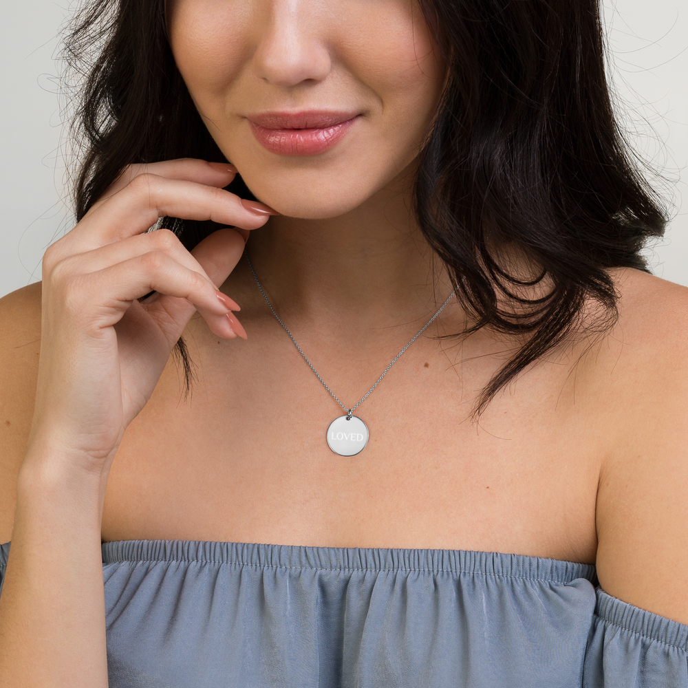 Sterling Silver Loved Disc Necklace